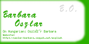 barbara oszlar business card